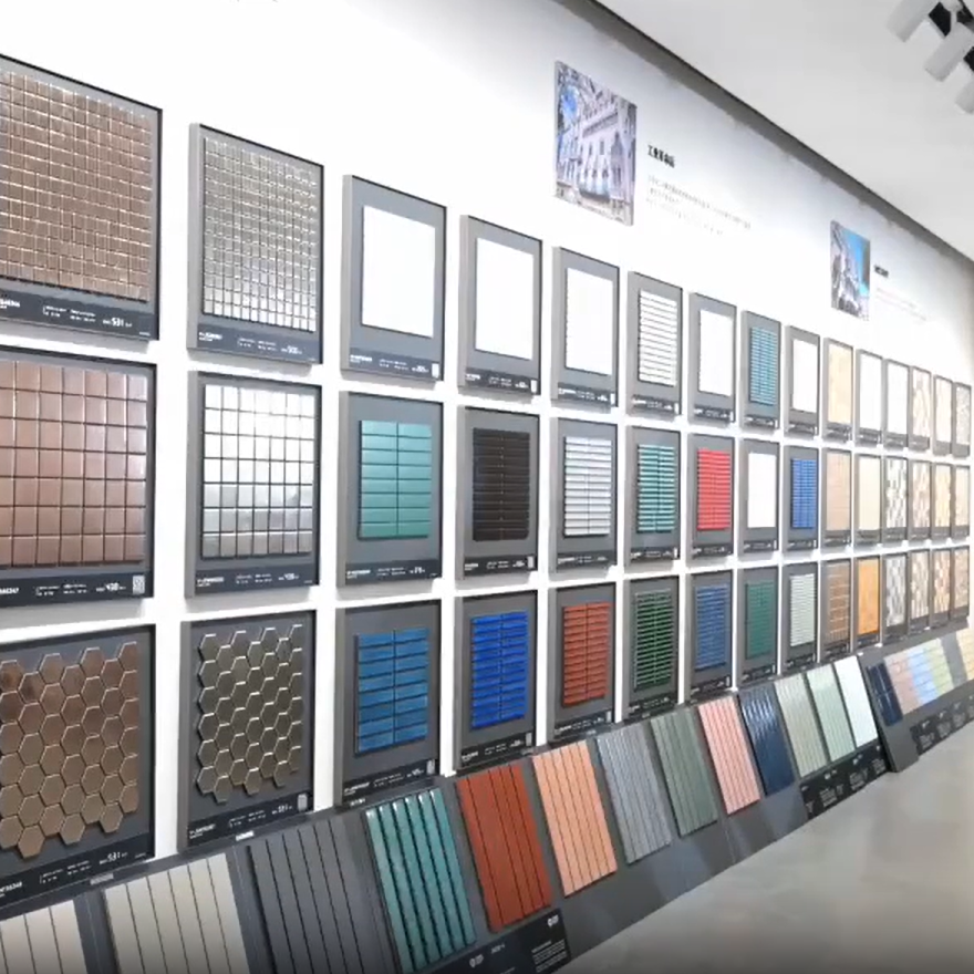 Modern Classic Green Marble Mosaic Tiles 295x280mm Square Pattern Strip with Glossy Finish for Bathroom Kitchen Hotel Interiors