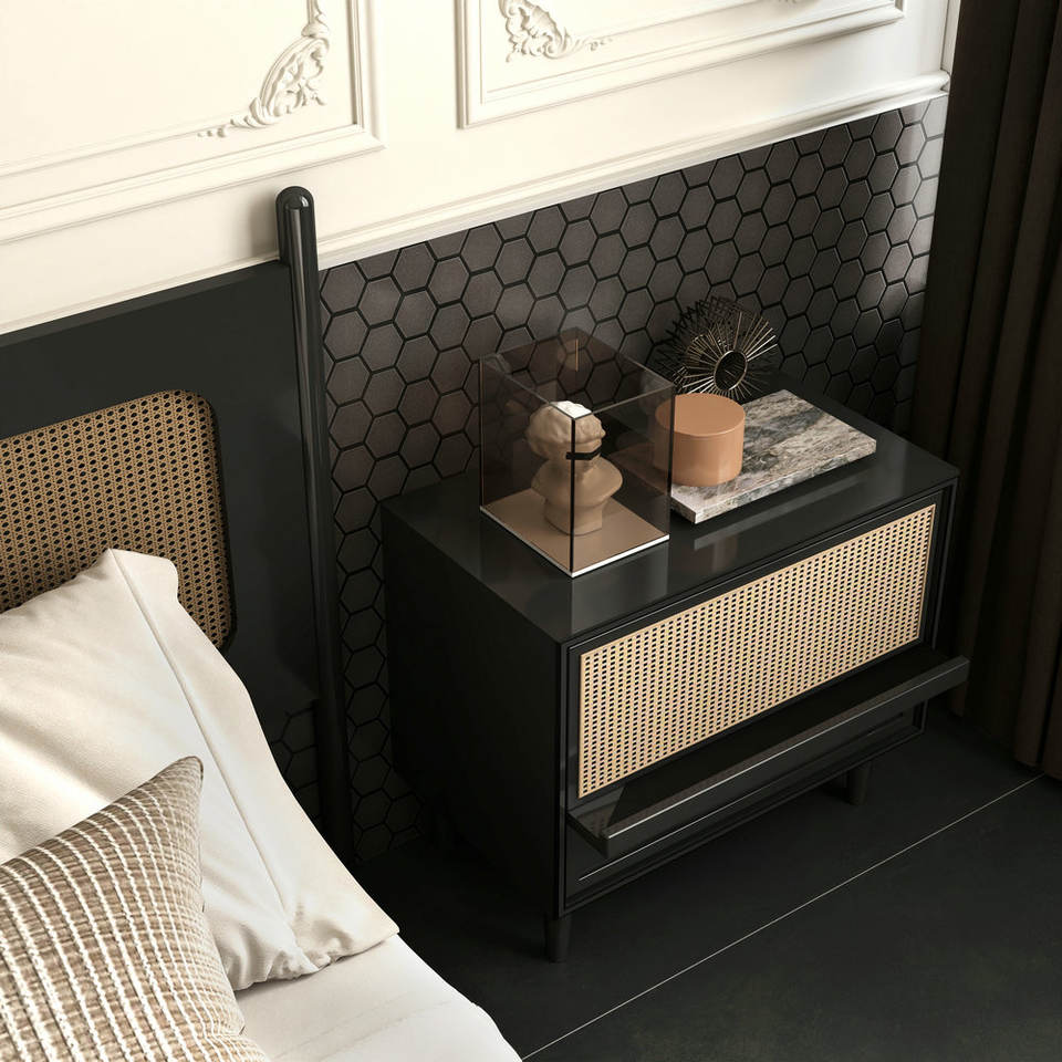 Modern Luxury Ceramic Mosaic Tiles Grand Hexagon Pattern in White & Black 325x282mm Matte Wall Tile for Outdoor & Indoor Hotels