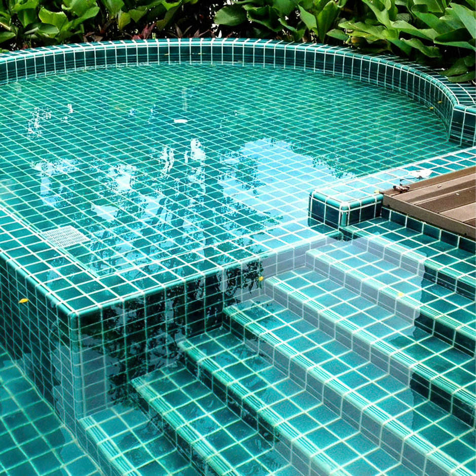 Modern Luxury 294X294mm Ceramic Mosaic Tile Classic Blue Interior Wall Floor Tile Wear-Resistant Bathroom Kitchen Outdoor Pool