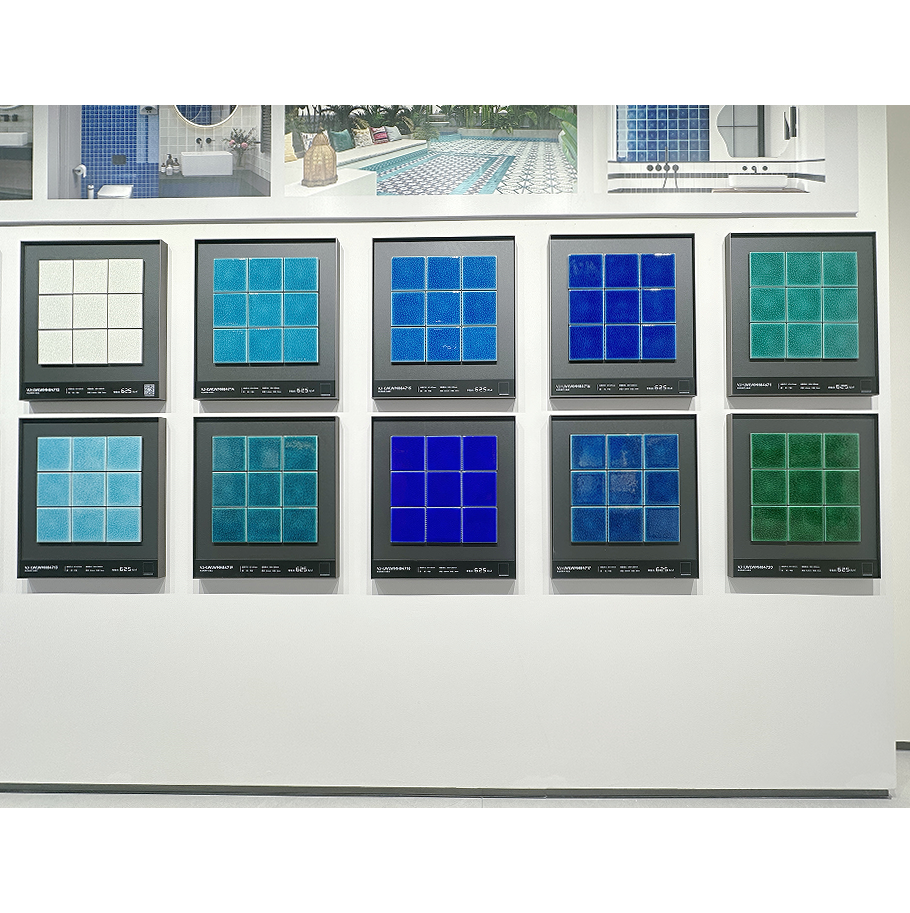 Modern Luxury 294X294mm Ceramic Mosaic Tile Classic Blue Interior Wall Floor Tile Wear-Resistant Bathroom Kitchen Outdoor Pool