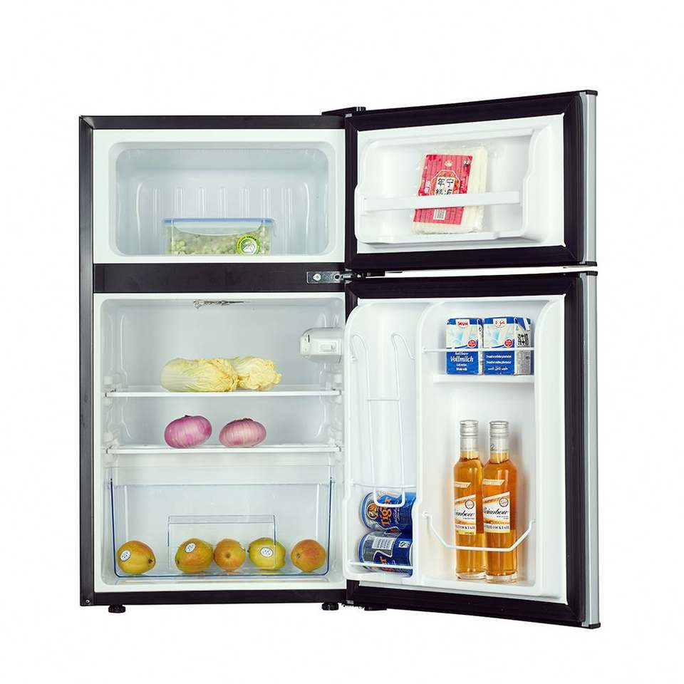 93L Customized R600a Small Capacity Double Door Refrigerator Small Size