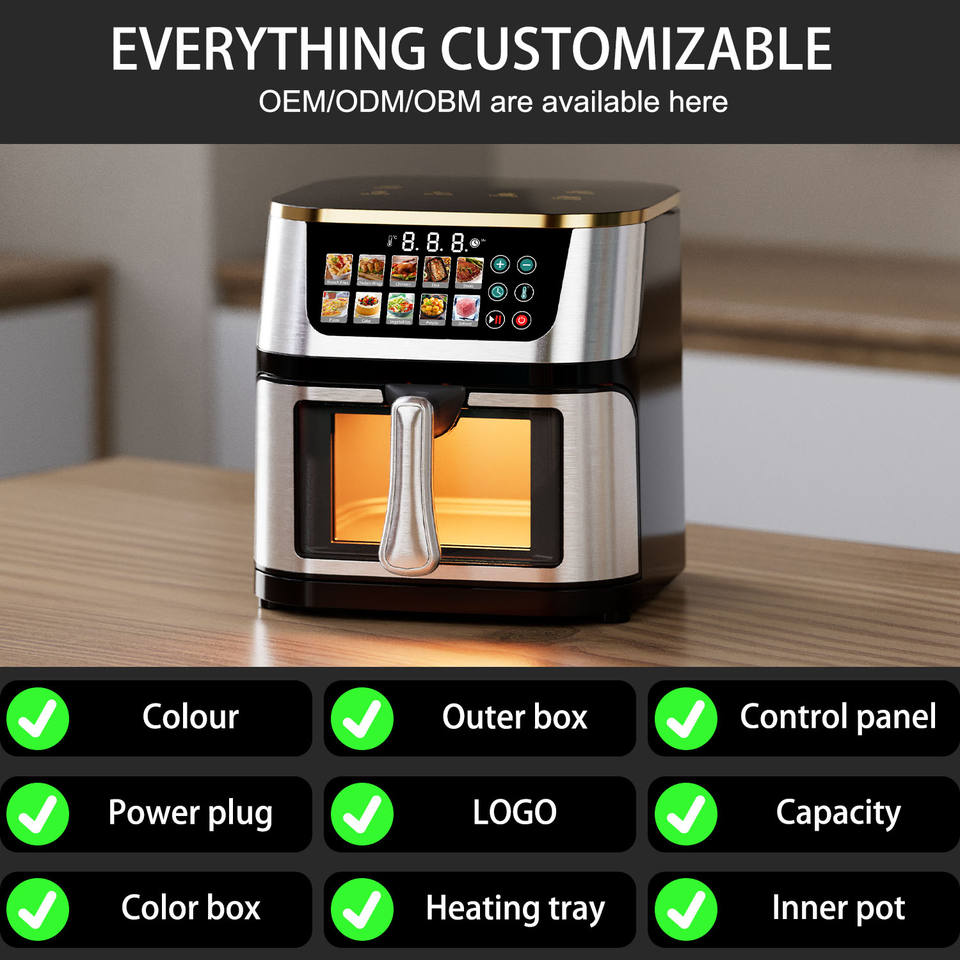 Friggitrice Ad Aria 12L Digital Air Fryer Oven Stainless Steel Smart Multi Functional Large Capacity Commercial No Oil 2025 New