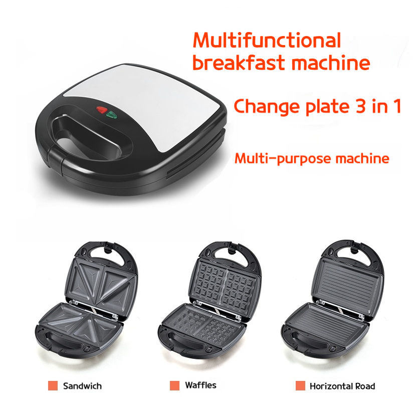 6 in 1 Electric Non Stick Detachable Grill Griller 2 Slices Snack Mini Waffle Maker Professional Sandwich Panini Maker
