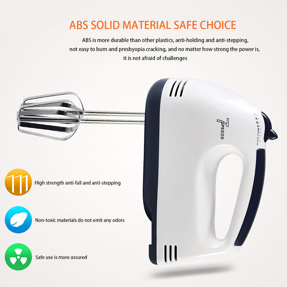 7 Speed Powerful 300W Mixer With Stainless Steel Bowl Stand Mixer With Dough Hooks Electric Hand Food Mixer