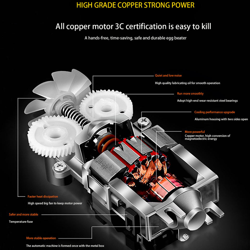 7 Speed Powerful 300W Mixer With Stainless Steel Bowl Stand Mixer With Dough Hooks Electric Hand Food Mixer