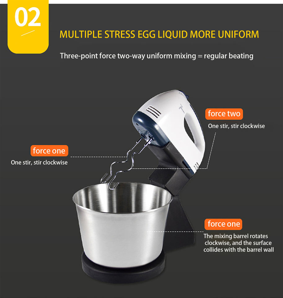 Hot Sale Kitchen 5QT 300W Bread Cake Maker Electric Food Mixers Dough Mixer Cake Food Stand Mixer