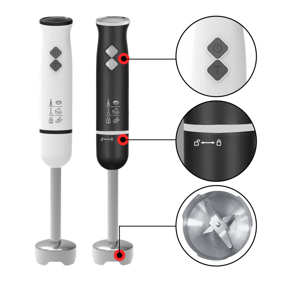 OEM Handheld Electric Commercial Homogenizer Set Cordless Cooking Stick for Baking Puree Minced Meat Juice Soap Mixer Plastic