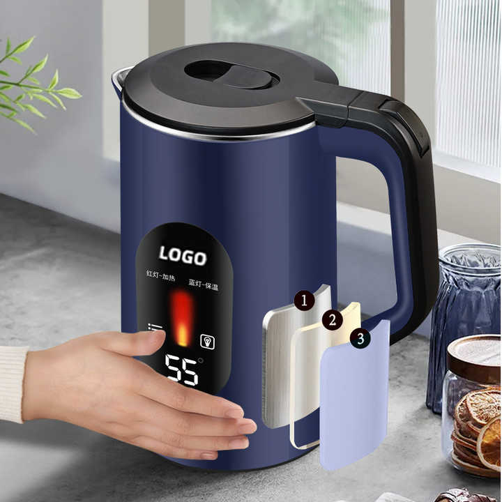 Electric Kettle and Jug Double Wall Steel Home Appliance for Hot Water Fast Heating for Tea Car Hotel Outdoor Use