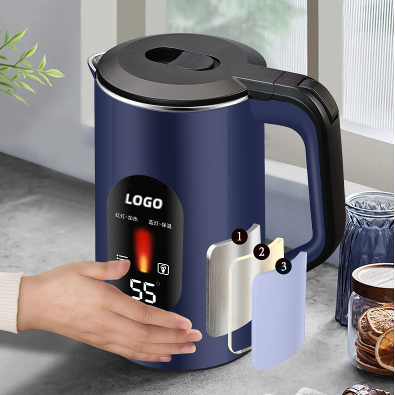 Electric Kettle and Jug Double Wall Steel Home Appliance for Hot Water Fast Heating for Tea Car Hotel Outdoor Use