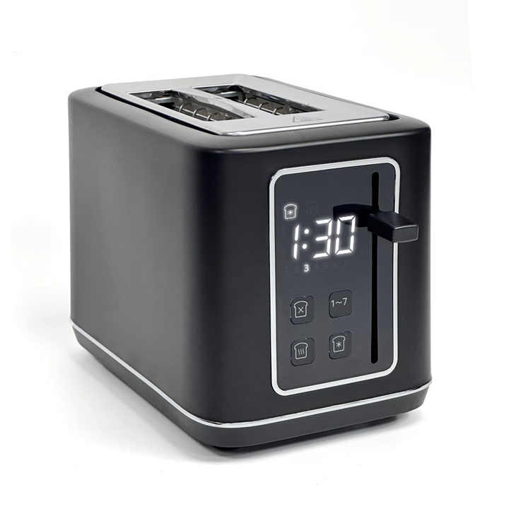 Smart LED Display 2 Slice Toaster Automatic 7 Browning Settings Bread Toaster with Countdown Function