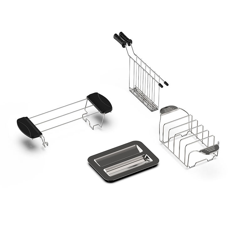 Retro 4 Slices Bread Toaster with 6 Degree Browning Setting Auto Pop up Stainless Steel Toaster