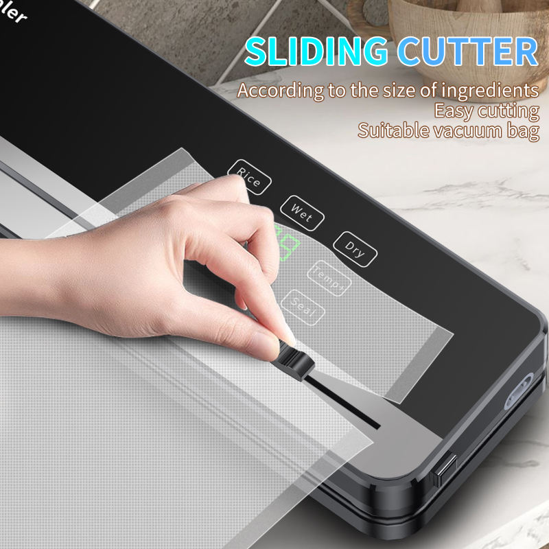 Hot Sell New Design 120W ABS Vacuum Sealing Machine Selladora De Bolsas 65kPa External Cutter Food Vacuum Machine