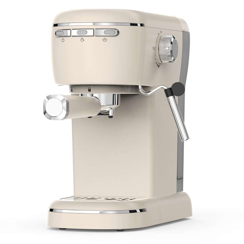 15Bar High-Power Electric Home Use Semi-Automatic Espresso Machine with Bean Grinder and Milk Frother for Americano Coffee