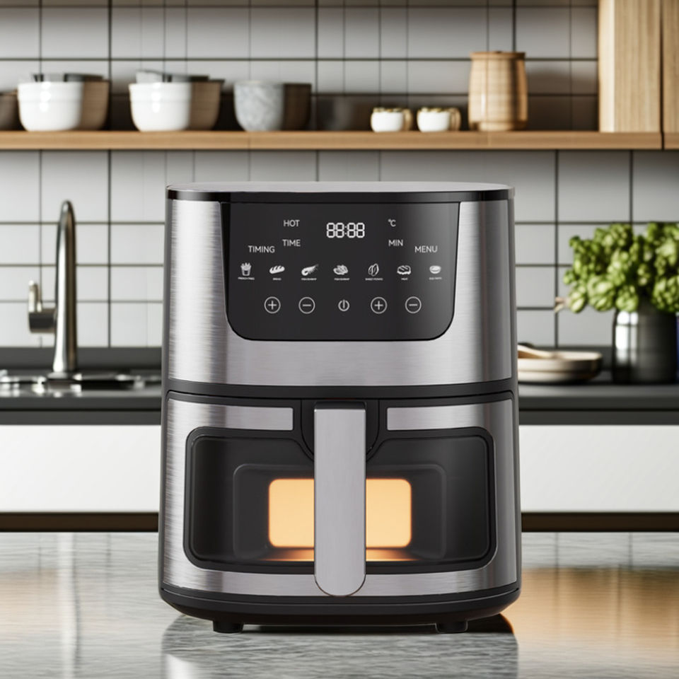 Large Capacity 7L Automatic Household Air Fryer Oven Visual Stainless Steel Digital Intelligent Baking Cooking Multifunctional