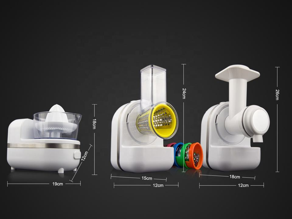 Peichen Fruit Ice Cream Machine Maker for Household Vegetable Cutter Citrus Juicer Maker 3 in 1 Multifunction Food Processor