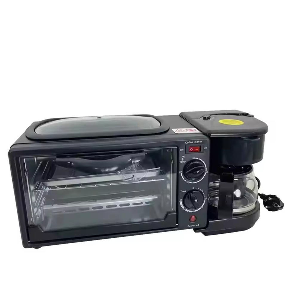 Hot Sale Automatic Multifunction 3 in 1 Breakfast Sandwich Maker with Coffee Cup Frying Pan Toaster Oven Together