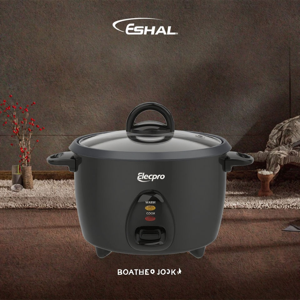 400W Small Mini Electric Drum Rice Cooker 2.5L EU Plus Black 0.7mm Non-Stick Coating Inner Pot Glass Lid Household Measuring Cup