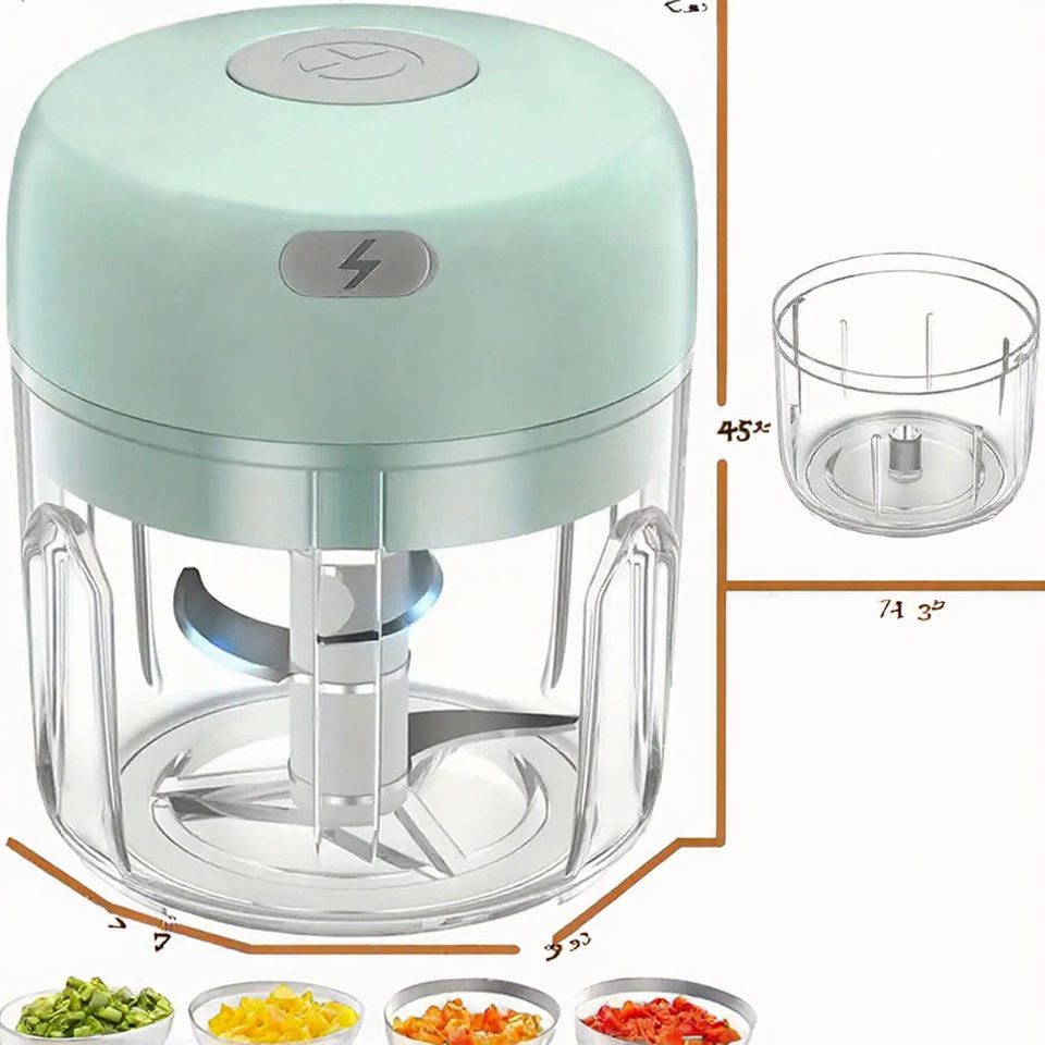 Hot Sale Mini Electric Garlic Crusher USB Wireless Charging Household Press Blender Grinder with Chopper Function