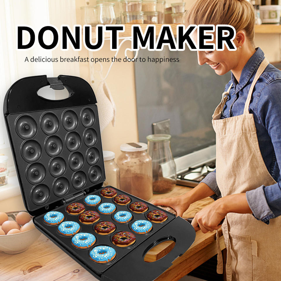 16 Hole Electric Donut Maker for Mini Donuts Breakfast Cakes, Popular for Home and Family Hotels