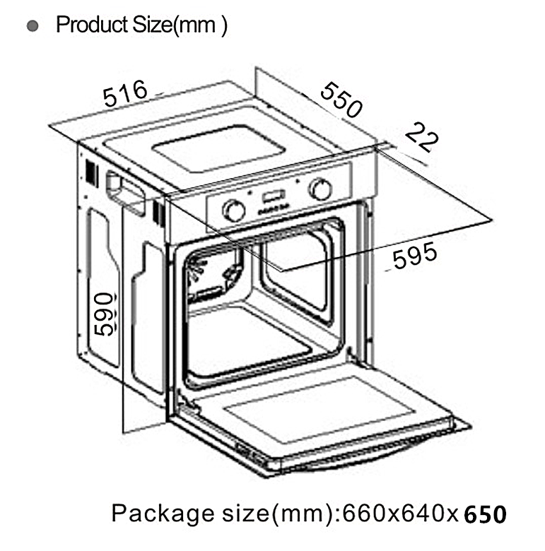 11 Functions Touch Control Electric Oven Built-in Oven