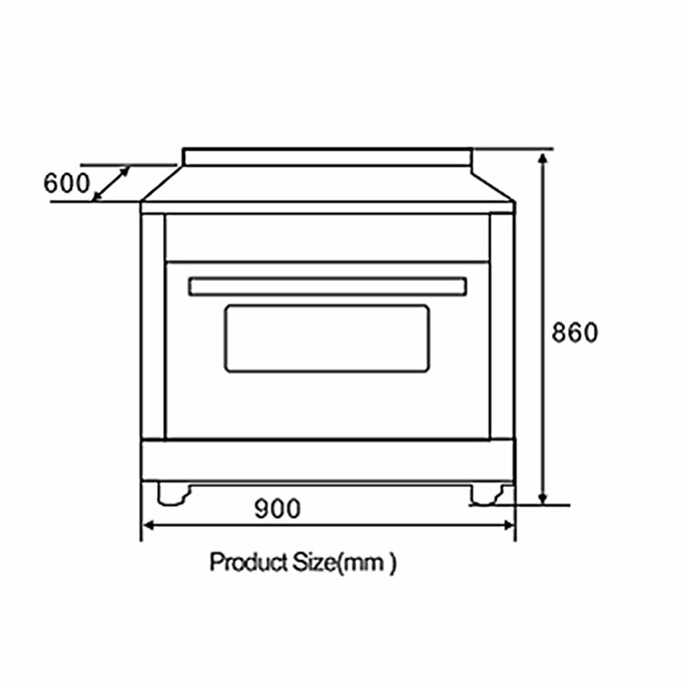 High Quality Kitchen Appliances 100L Stainless Steel Free Standing Oven
