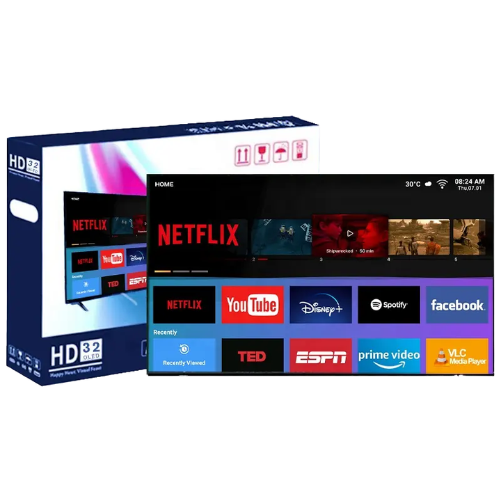 Factory Price 4K 55 65 Inch Frameless Smart TV UHD 4K LED TV Television Flat Screen TV