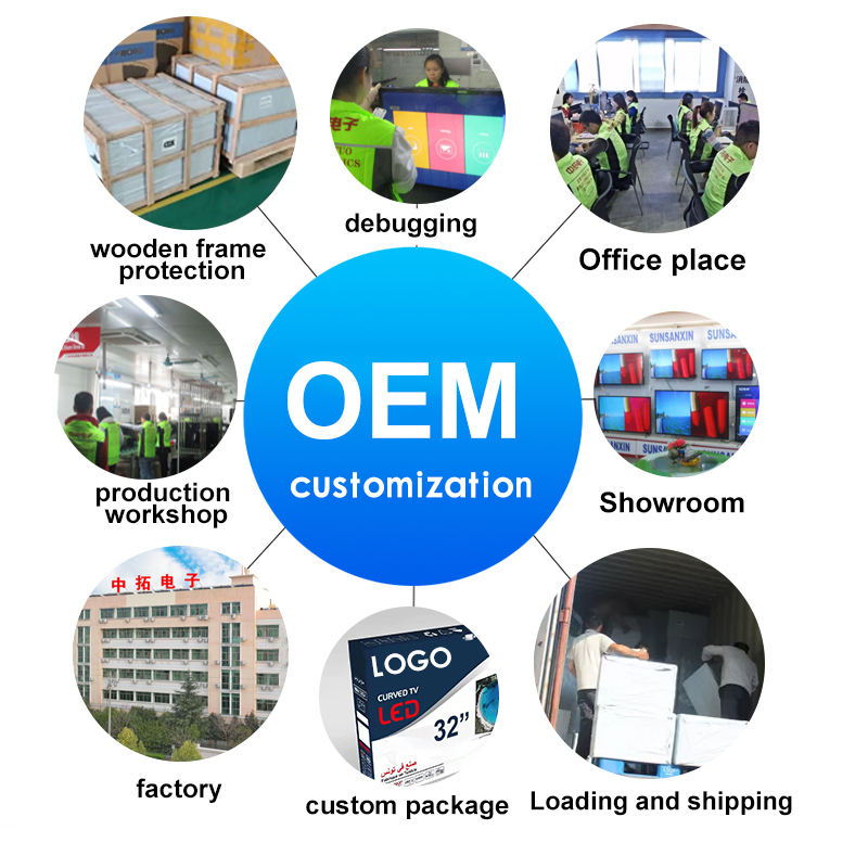 TV Smart LED TV Cheap Curved TV 55 HD 4K Tempered 65 Inch USB Wifi Cable Sheet Support VGA Input Source Wide Type Rate ANT