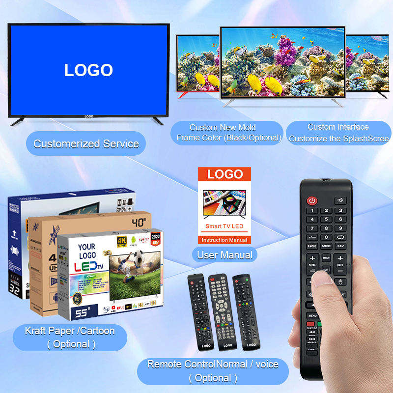 Television 4k Smart Tv 32 43 50 55 65 Inch Frameless Android Led Tv Televisions