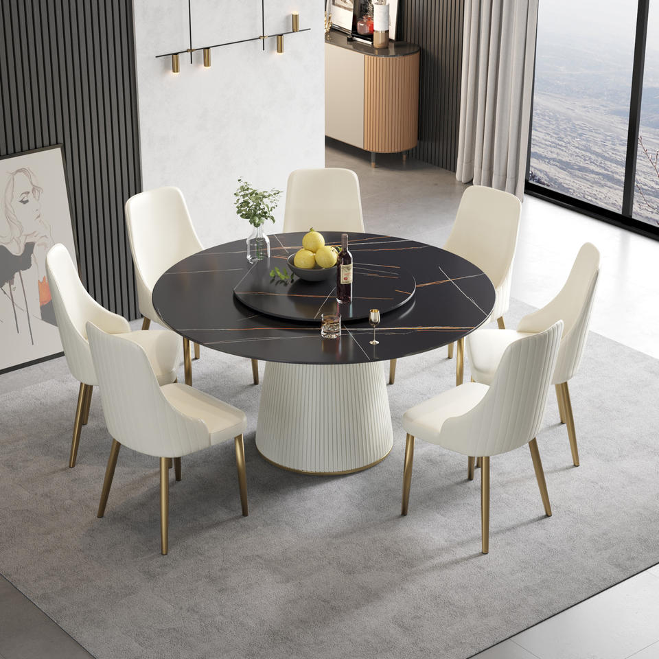 Voxhome Luxury Round Dining Table & Chairs Modern Simple Design for Small Household or Apartment Hot Selling
