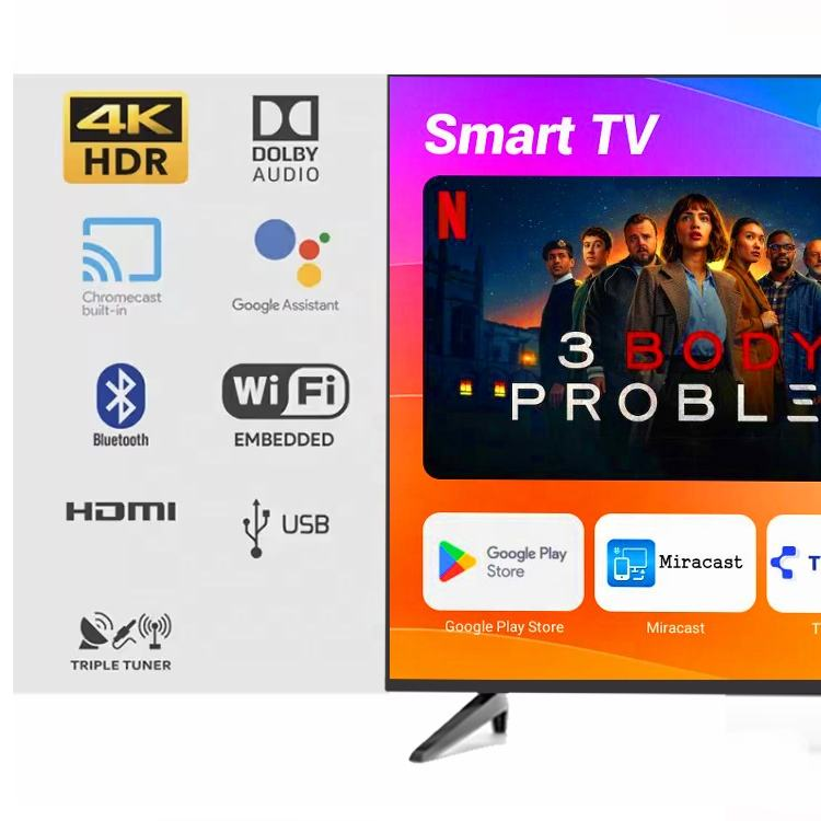 AG Android Smart TV 85 Inch 4K LED QLED HDTV with Google/WebOS/Vidaa OS for Hotel Use