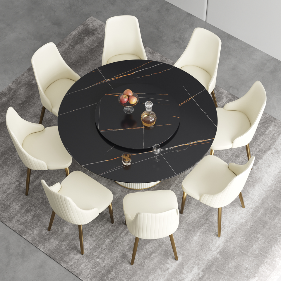 Voxhome Luxury Round Dining Table & Chairs Modern Simple Design for Small Household or Apartment Hot Selling