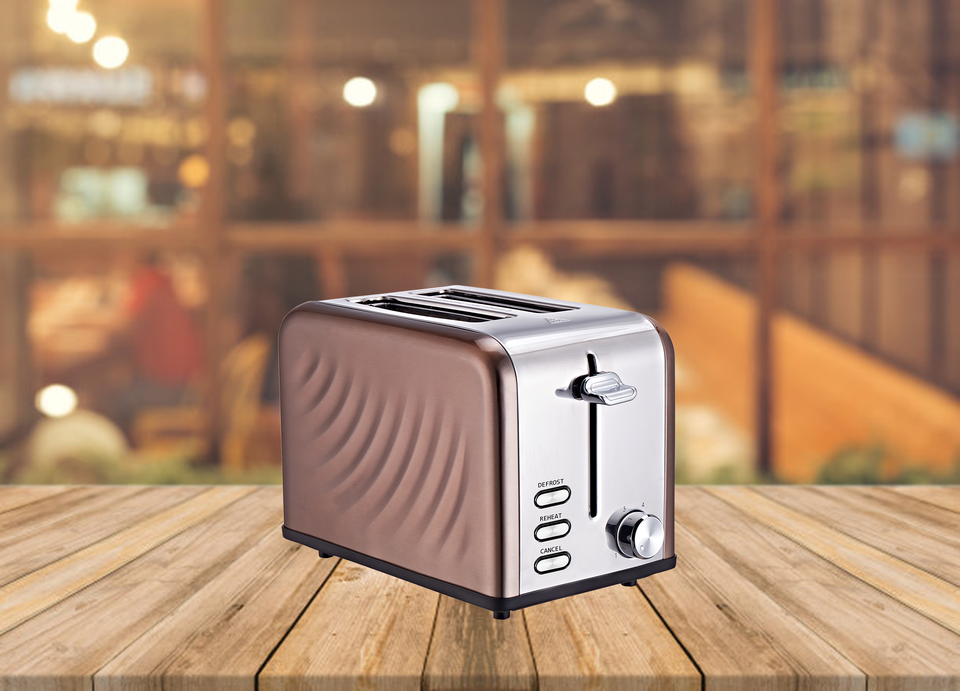 OEM Stainless Steel Electric 2-Slice Bread Toaster with Extra Wide Slot for Household & Hotel Use
