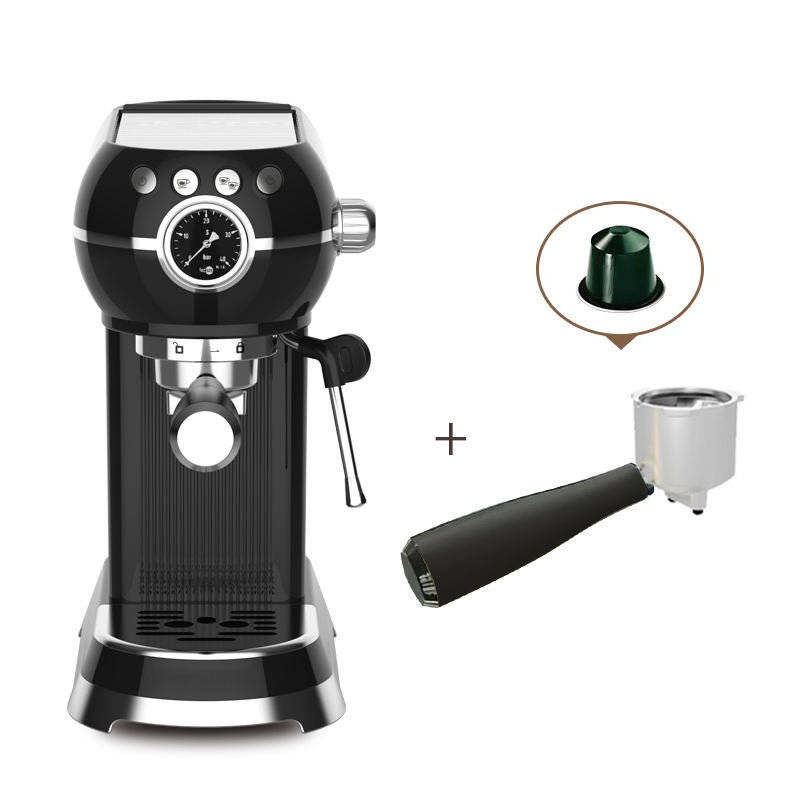 Professional 1350W Stainless Steel Espresso Machine Retro Style 20Bar Semi-Automatic Coffee Maker for Household Electric Source