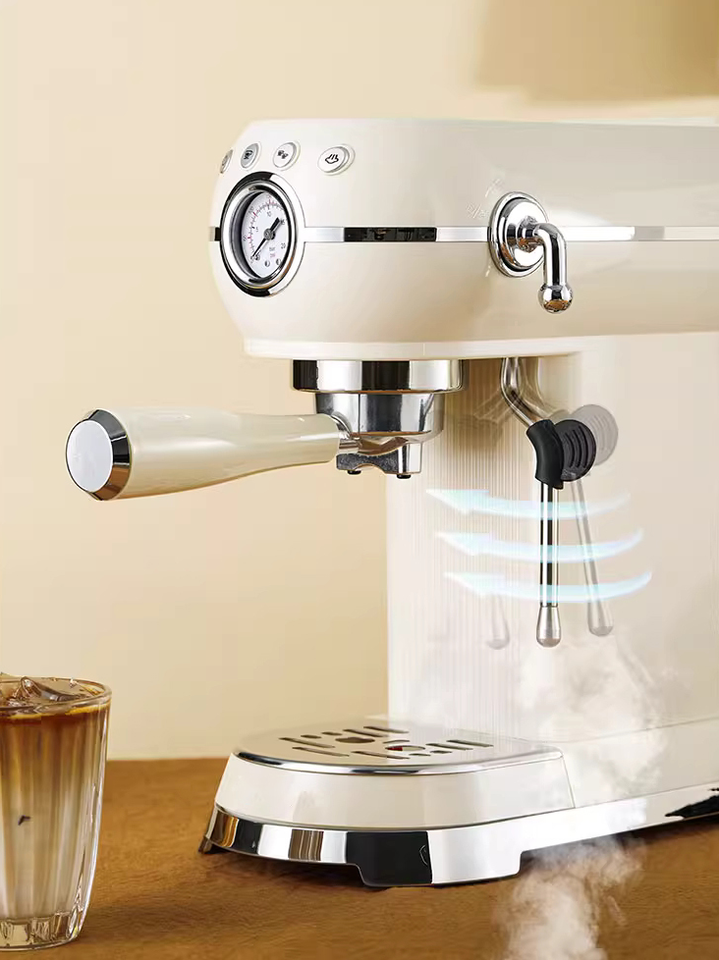 20Bar Pump Retro Style Espresso Machine Stainless Steel Household Coffee Maker with Optional Capsule Portafilter for Hotels