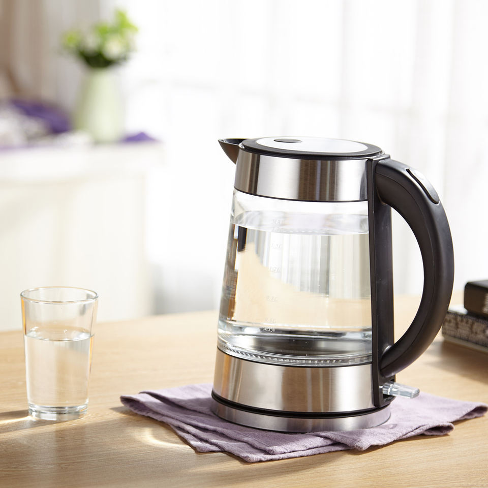 High Quality New Design Glass Electric Kettle Household Appliance with Tea Application