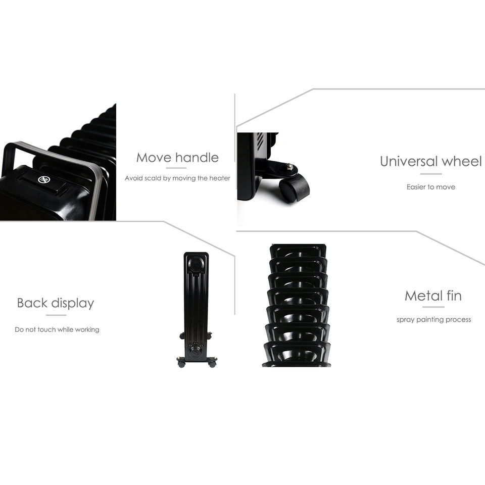 Customized Fins 2500w/2.5kw Hot Sale Electric Room Heater Home Heater Oil Filled Radiator