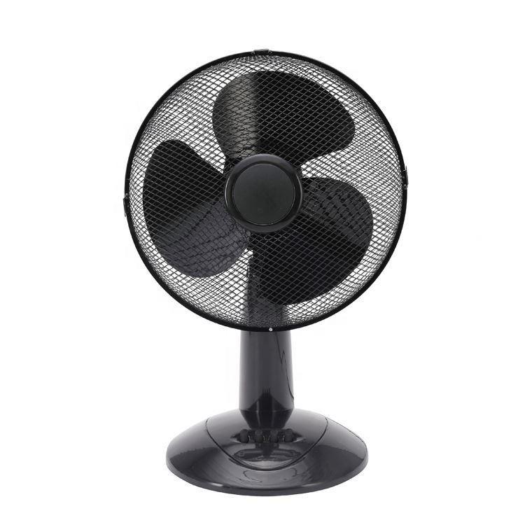 Quiet Cooling 12inch Black or White Electric Table Fan Plastic Oscillating Strong Desk Fan