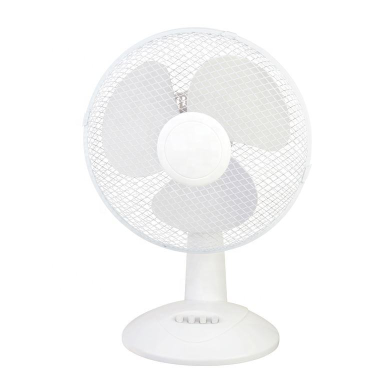 Quiet Cooling 12inch Black or White Electric Table Fan Plastic Oscillating Strong Desk Fan
