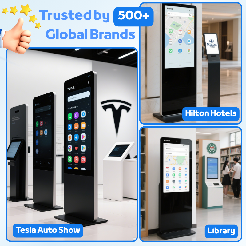 Hot Selling Android System Horizontal Display Interactive Information Touch Screen Monitor Kiosk Floor Stand Shopping Mall