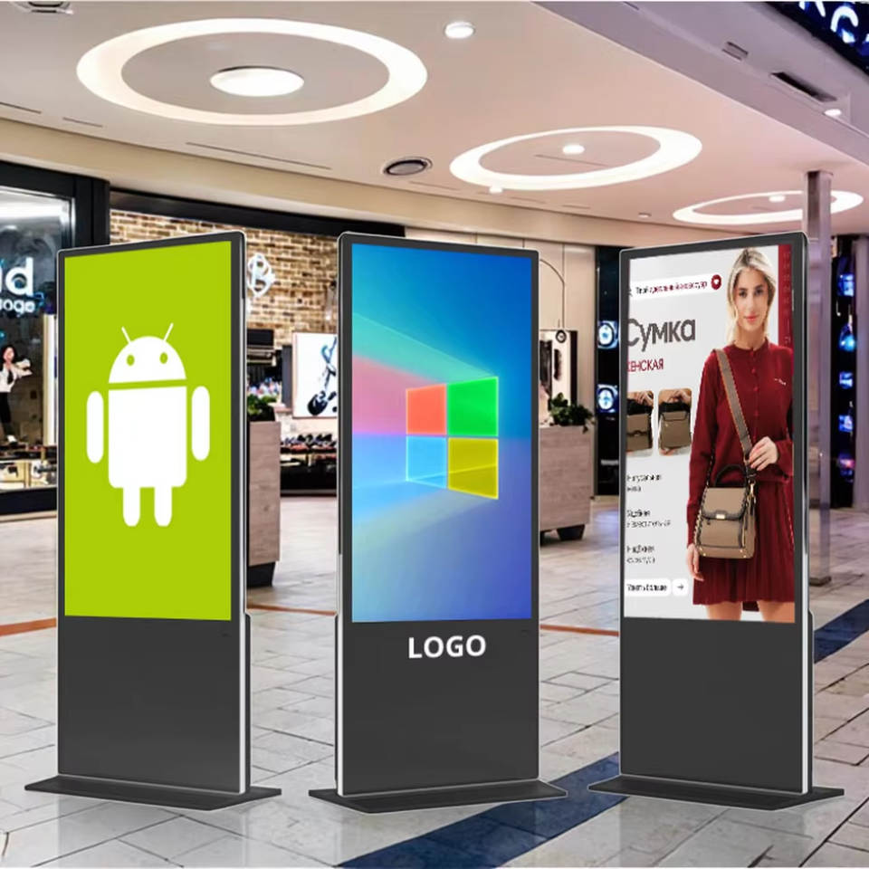 4K LCD Advertising Display Tv Indoor Video Media Player Smart Board with Floor Stand Digital Signage