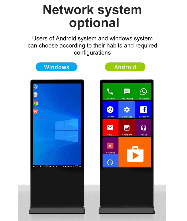 Floor Standing Lcd Digital Signage 43 55 65 Inch Vertical Poster Advertising Touch Smart Interactive Display Screen Totem