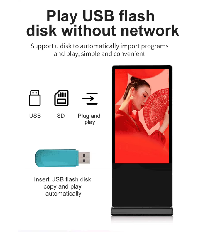 32/43/49/55/65 Inch Vertical Advertising Machine Floor Touch One Machine HD Display Query Touch Control