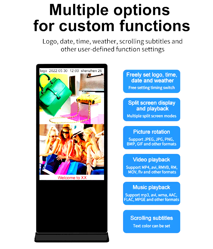 32/43/49/55/65 Inch Vertical Advertising Machine Floor Touch One Machine HD Display Query Touch Control