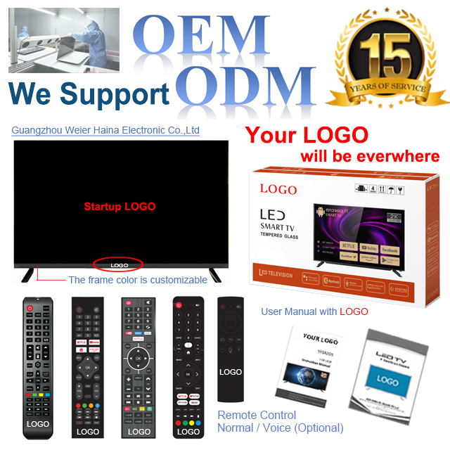 HAINA Best Price 4k Lcd Television Guangzhou Factory Flat Screen 65 55 50 43 32 in Inch Uhd Smart Android 55 Inch Led Tv