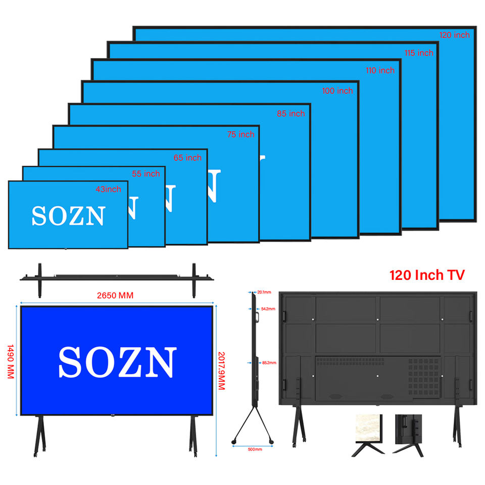New 120" 115" 110" 105" 100" 85-inch Qled Hdr 4k Televisores Inteligentes with Led Backlight 8k 85 Inch High Quality Smart Tv
