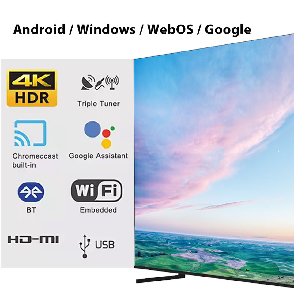 New Huge Unbroken 120 Inch Led Android 120hz 4k Led Uhd Qled Lcd High Quality 8k Televisores Inteligentes Delgados Home Smart Tv