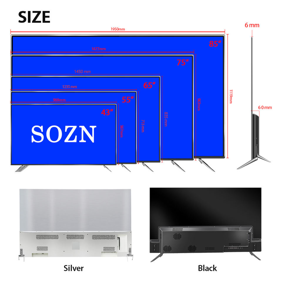 Newest High Quality 55 65 Inch Ultra Thin Smart OLED TV with DVB-T2/S2T2 4K Resolution with Wifi OLED Televisores Inteligentes