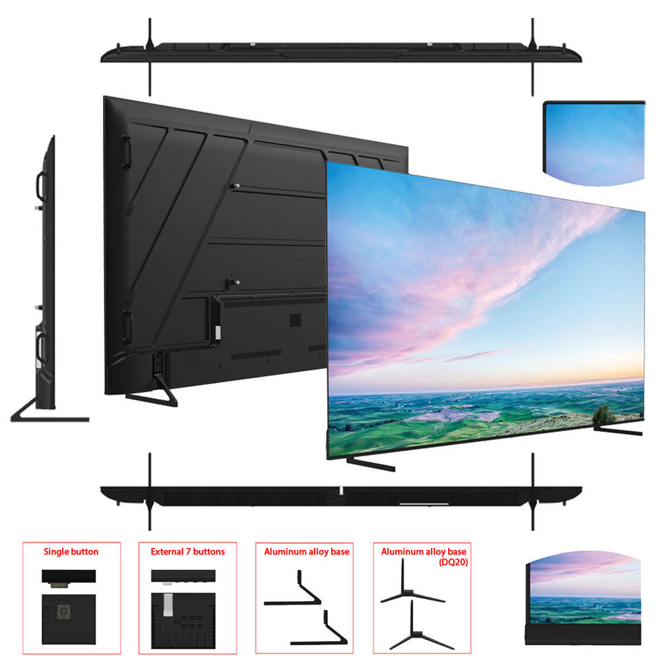 4K Android TV Flat Screen QLED 55 65 75 85 100 Inch High-Definition Smart TV Television Ultra-Thin Edge Bright in Color Qled TV