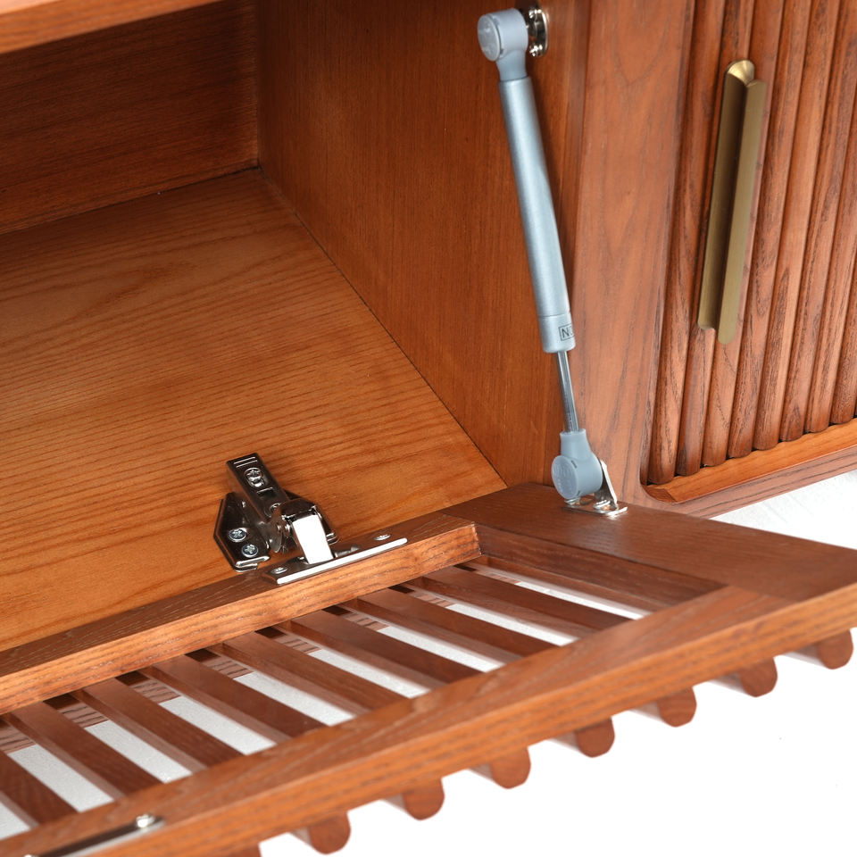 Voxhome High Quality Modern Designer TV Cabinet Luxury Walnut Solid Wood Simple Style for Living Room