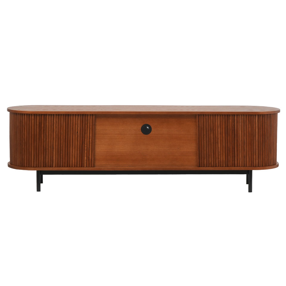 Voxhome High Quality Modern Designer TV Cabinet Luxury Walnut Solid Wood Simple Style for Living Room